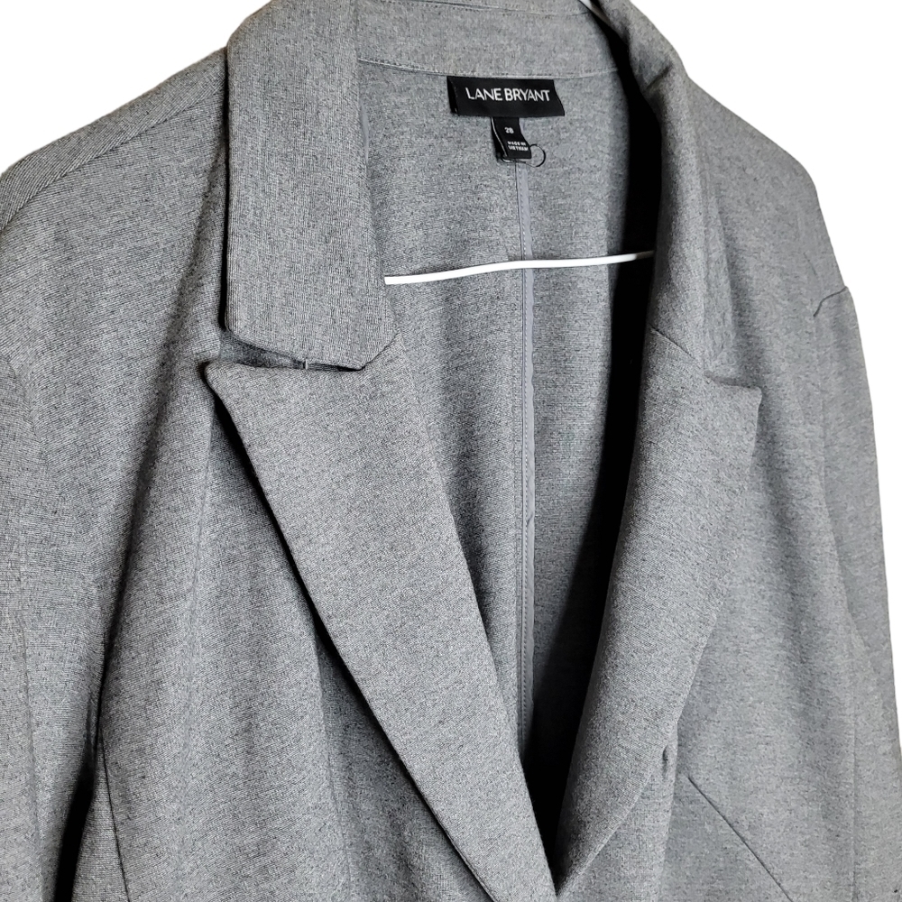 Lane Bryant Grey soft women's jacket blazer size 28 office career - Picture 2 of 9